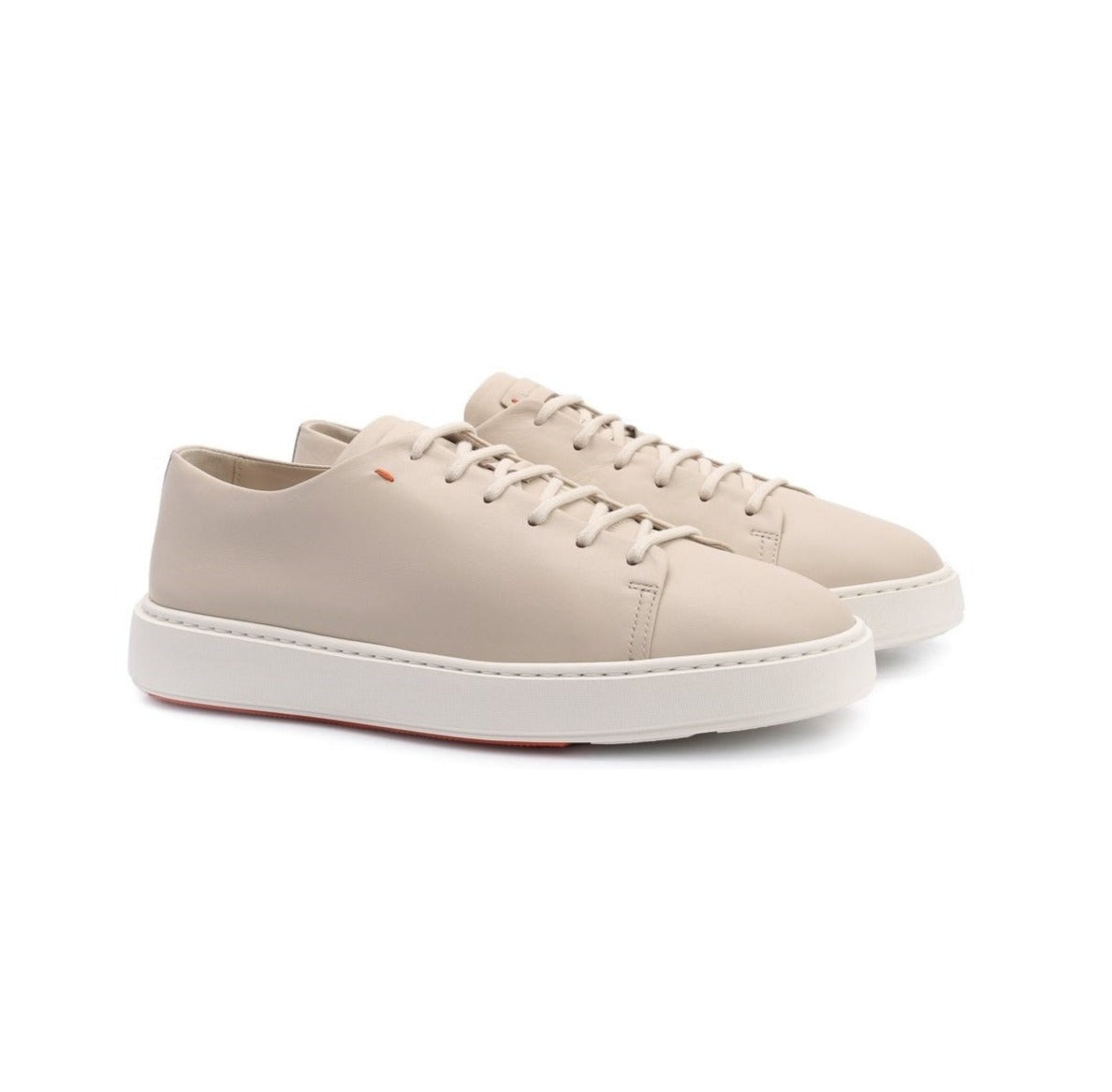 Sneaker for Men in White Tumbled Leather