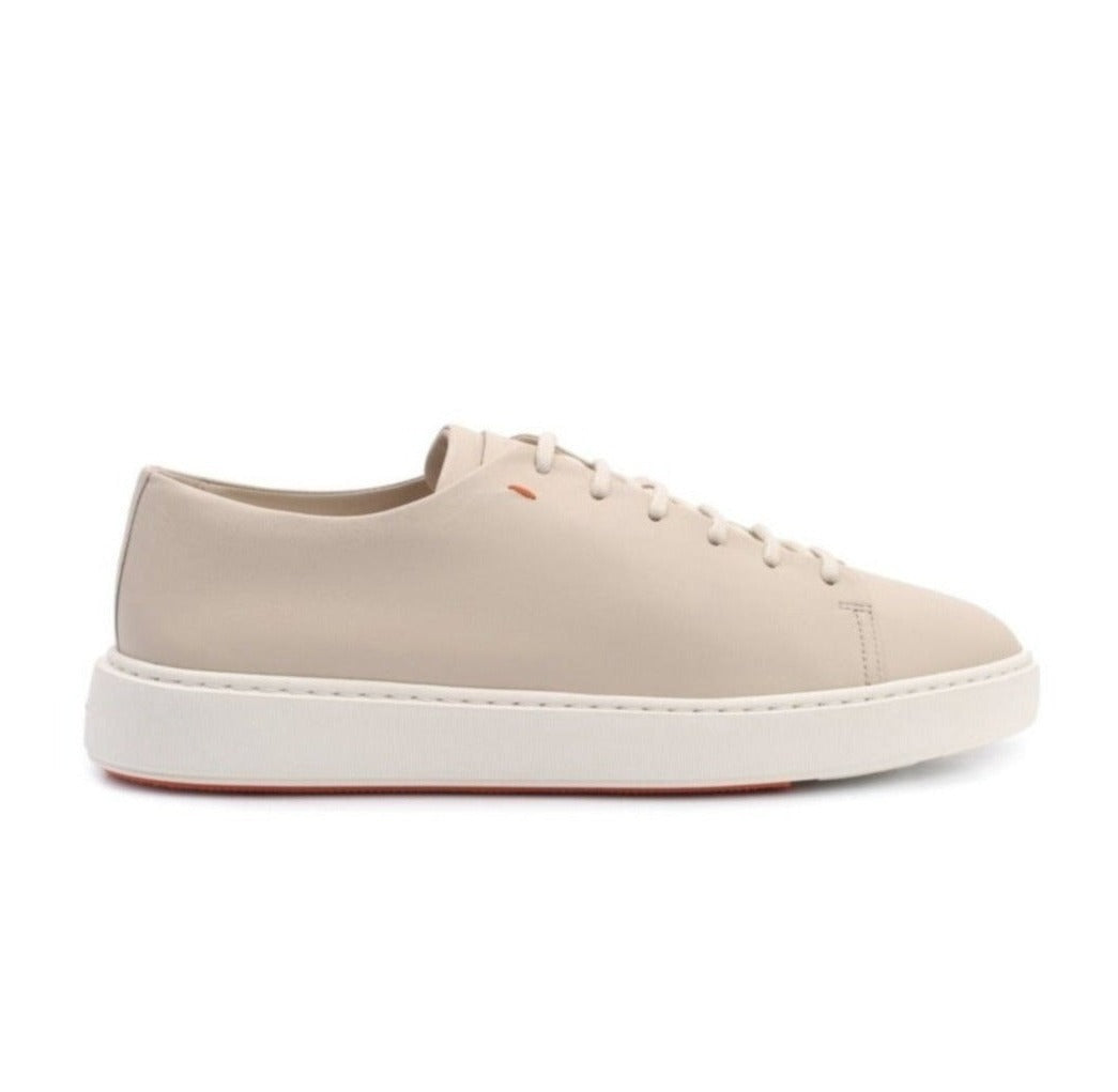 Sneaker for Men in White Tumbled Leather