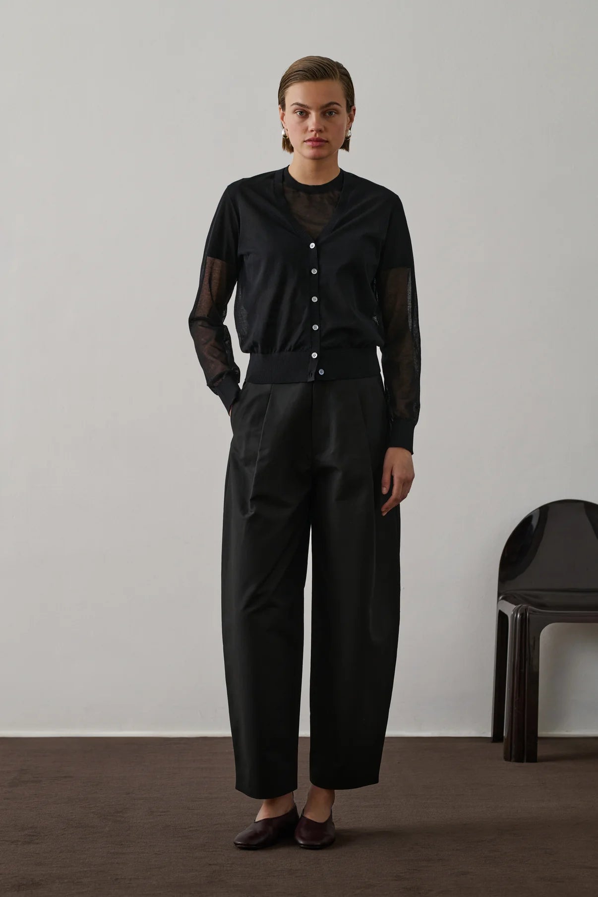 Cardigan Trasparente Nero