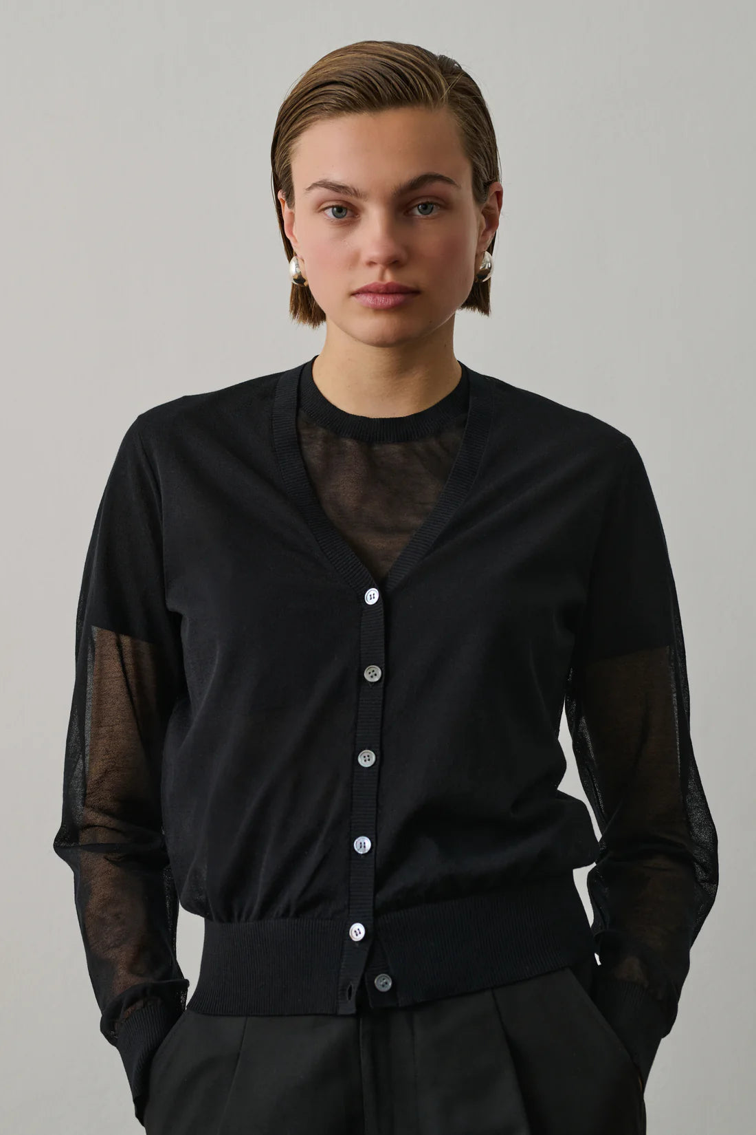 Cardigan Trasparente Nero