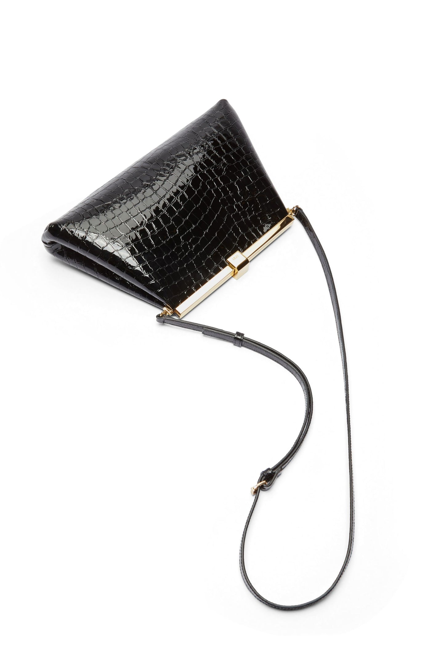 Borsa Jeanne Croc Vernice Nera