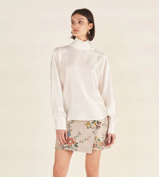Blusa Jacquard Seta Gesso