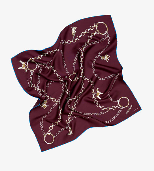 Small Carré Yorkshire Jewelry Bordeaux