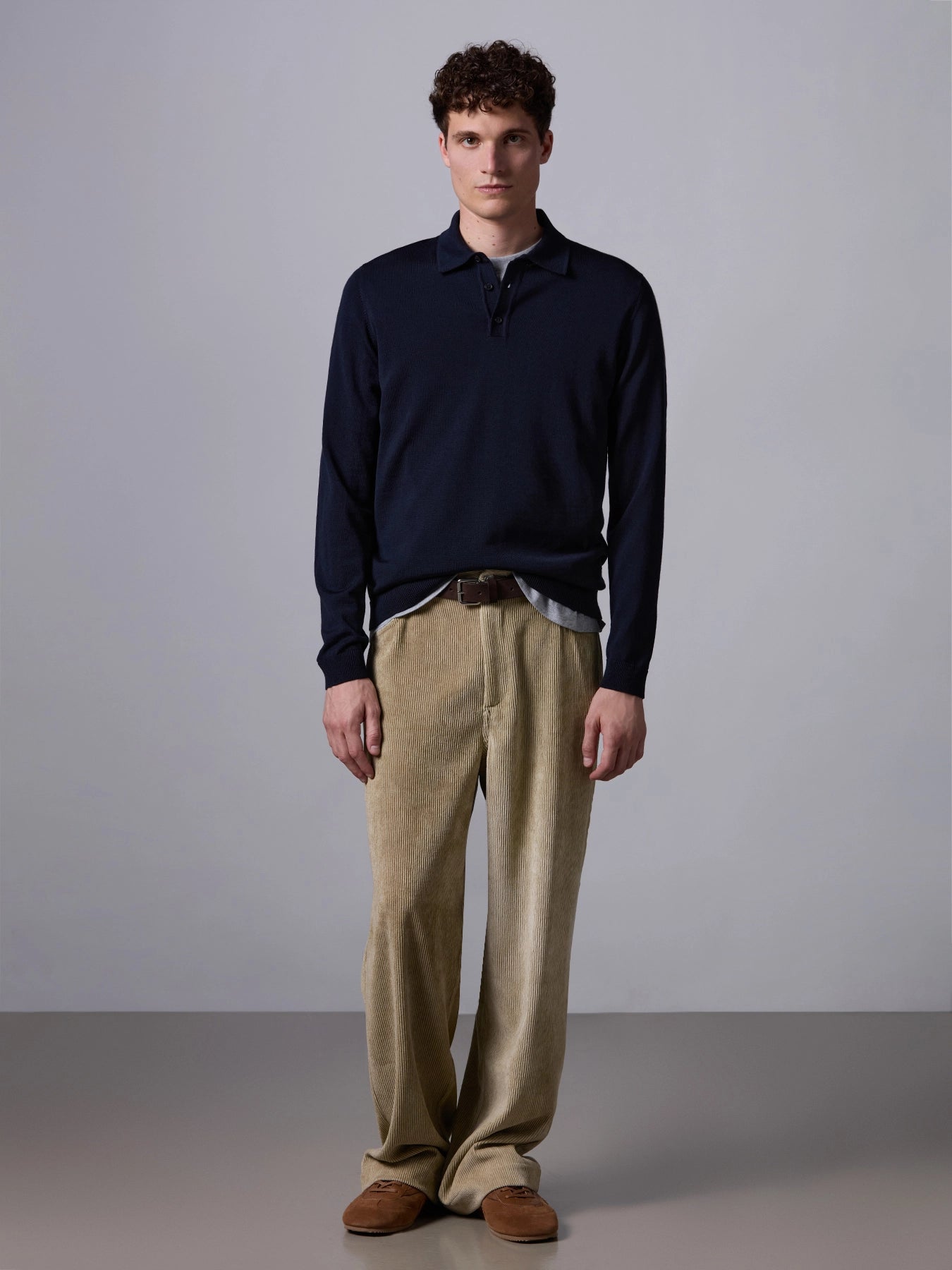 Polo Manica Lunga Blu Navy