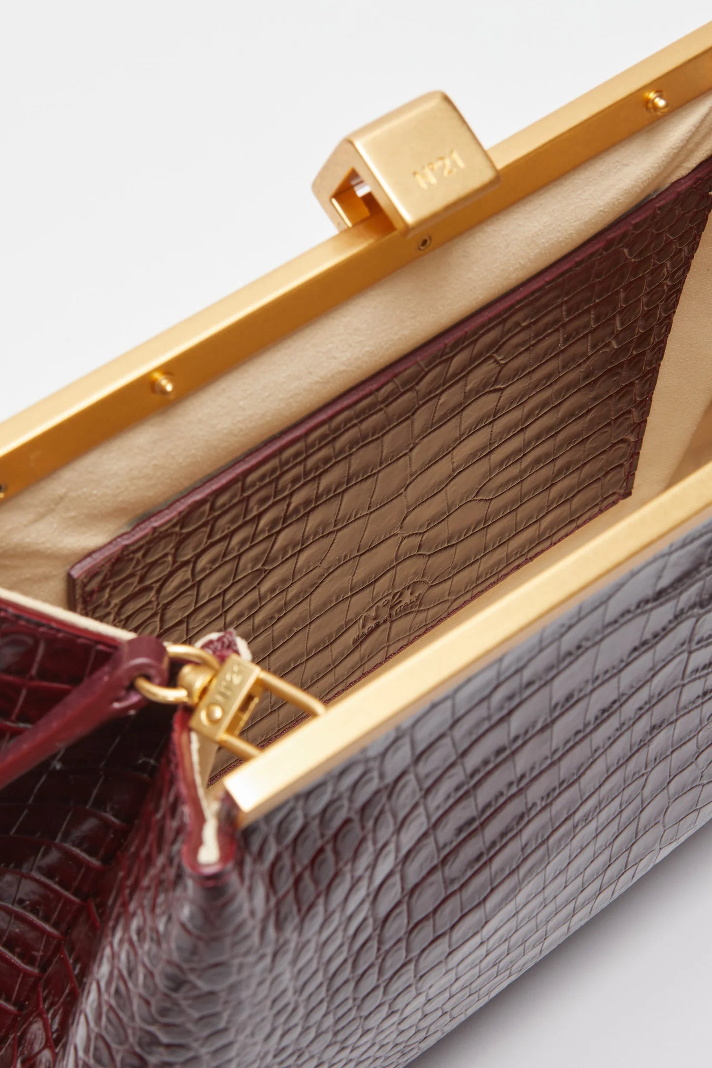 Borsa Jeanne Croc Vernice Bordeaux