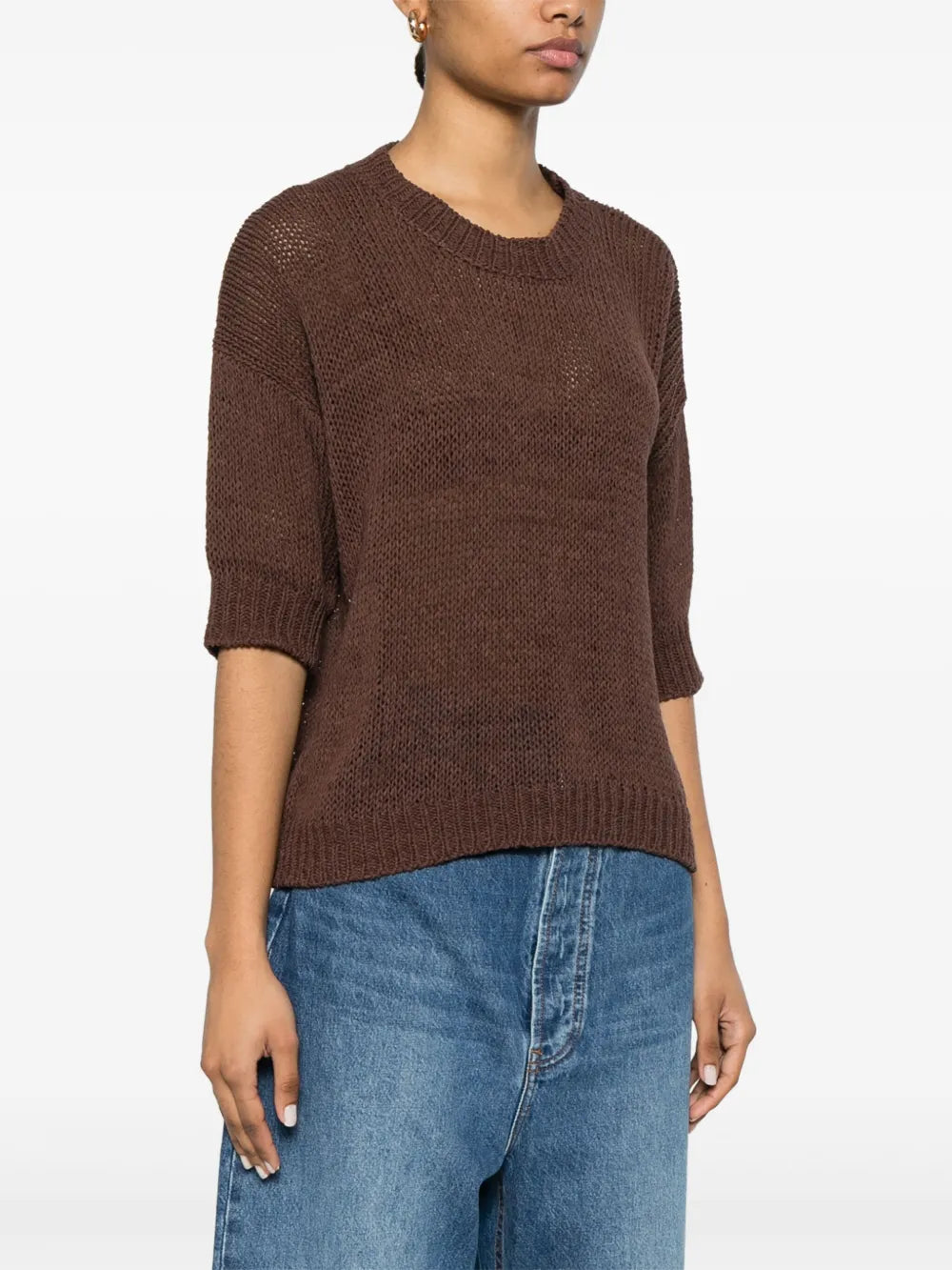 Maglia Boxy Cotone Marrone