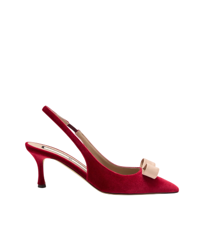Slingback Velluto Rosso