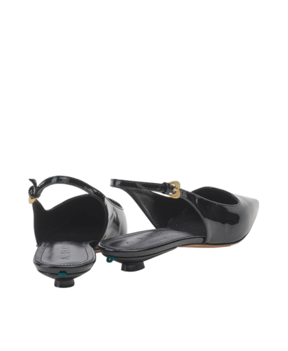 Slingback Cuore Vernice Nera