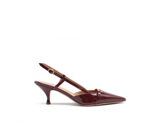 Sling Back Vernice Burgundy