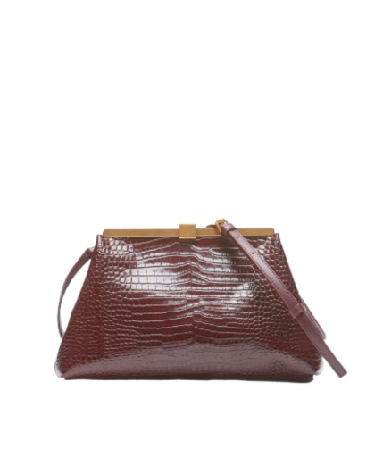 Borsa Jeanne Croc Vernice Bordeaux