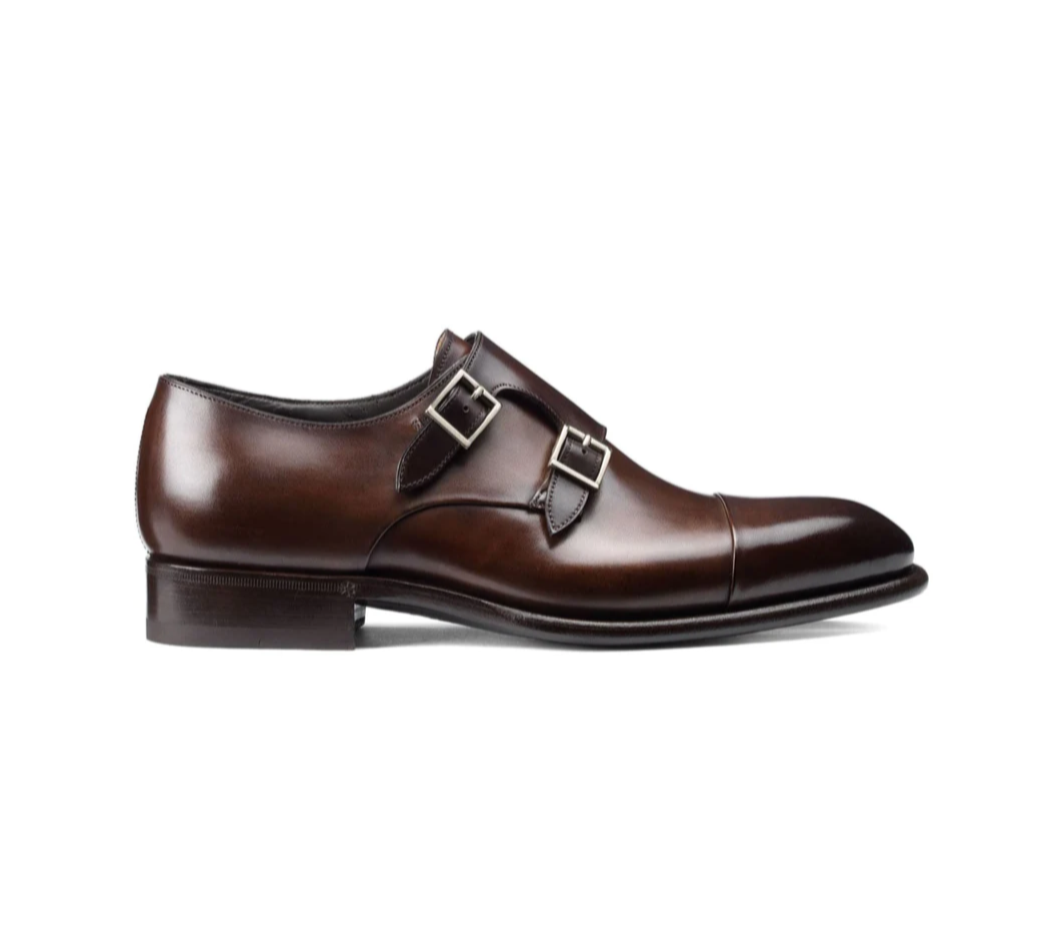 Doppia Fibbia da Uomo in Pelle Testa di Moro Recherche Boutique