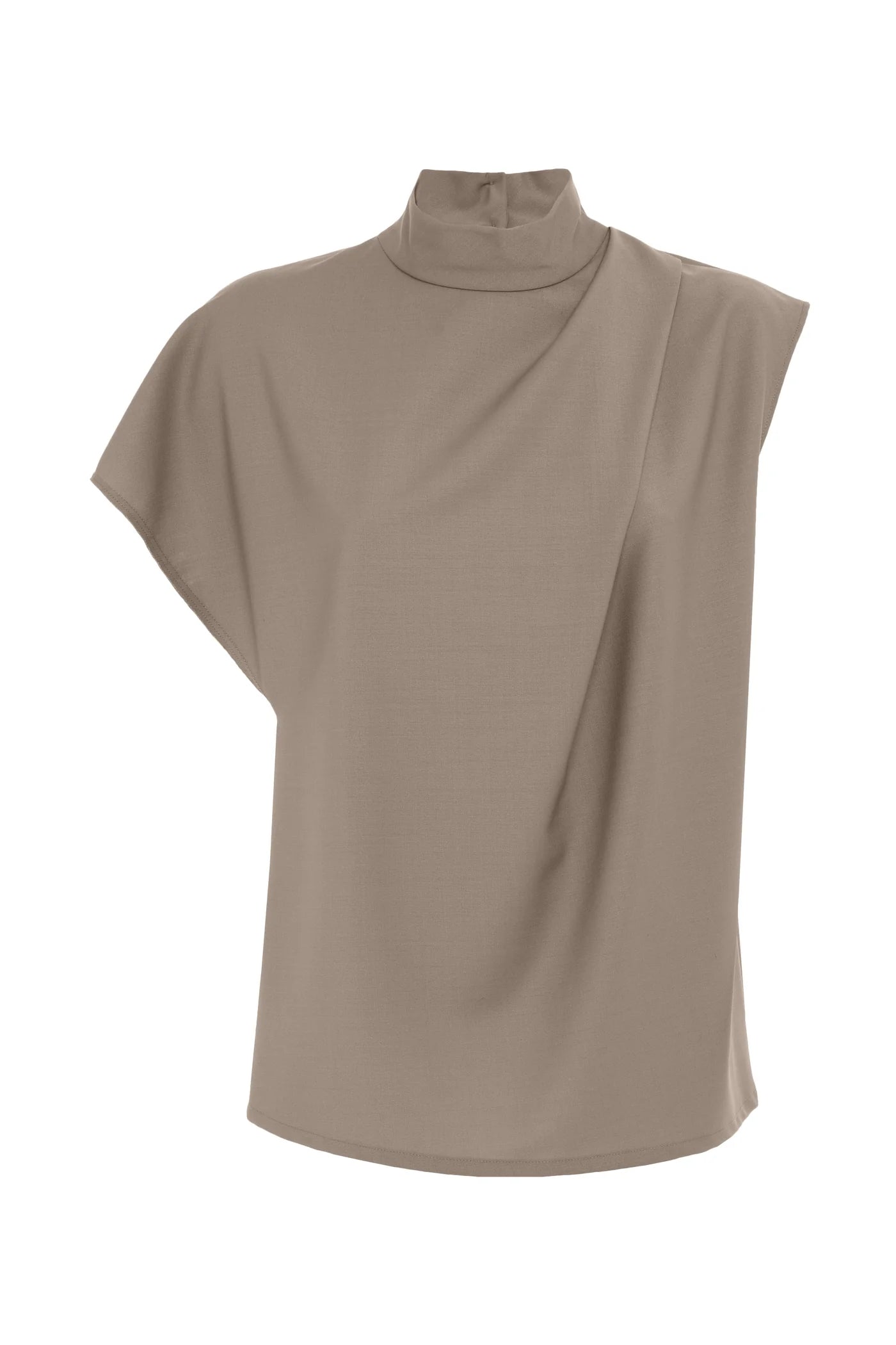 Top Smanicato Lana Beige