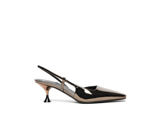 Sling Back Pelle Specchiata Ardesia