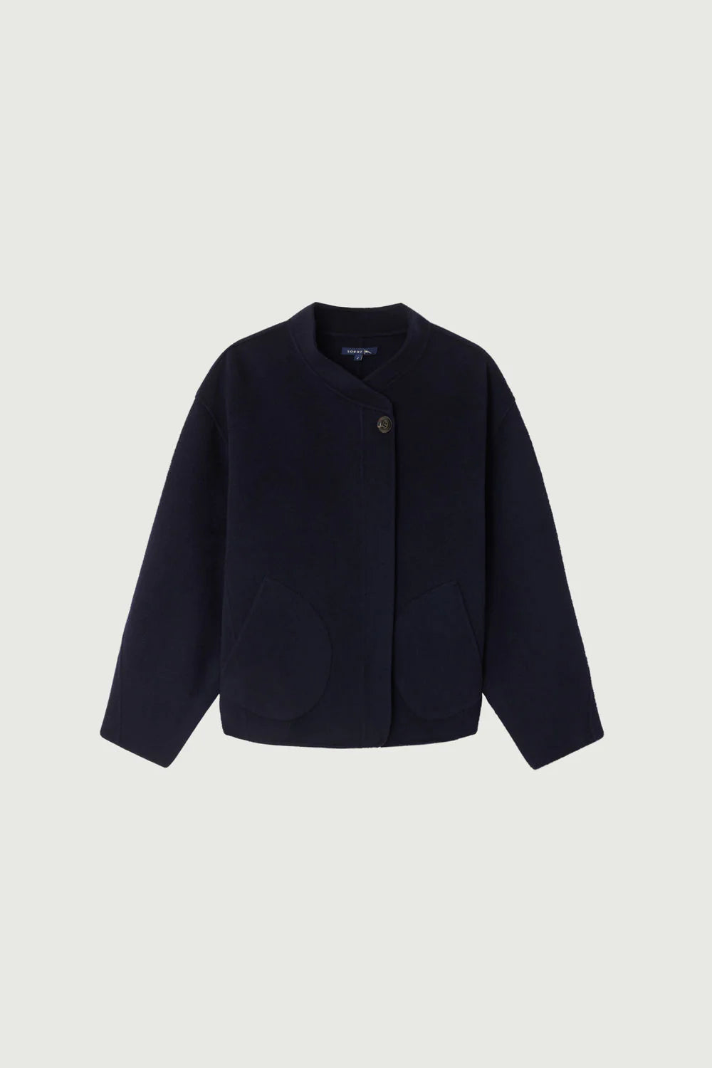 Cappotto Corto Lana blu