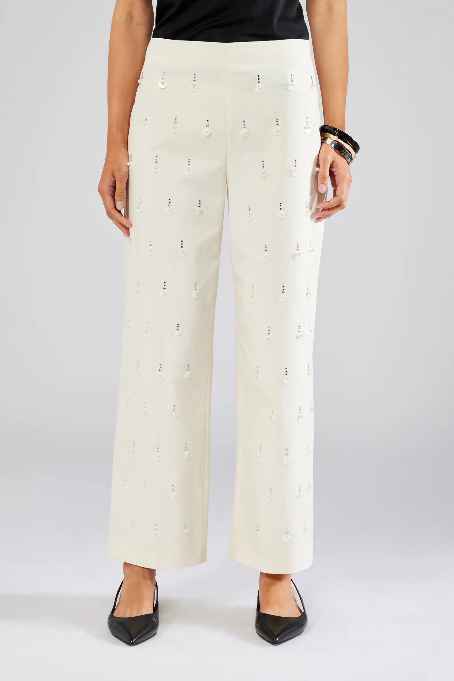 Pantalone Paillettes Panna