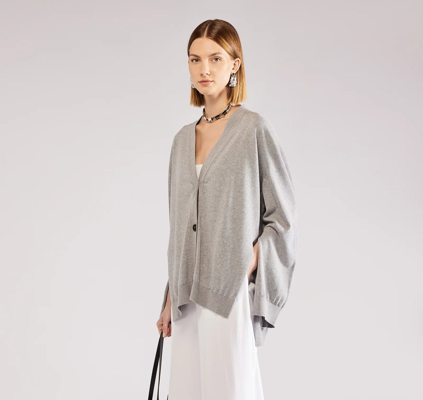 Cardigan Over Grigio
