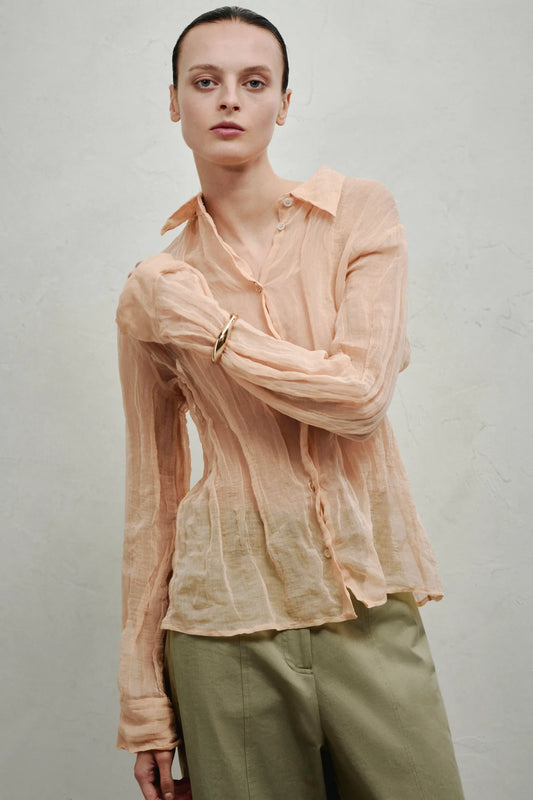 Camicia Goffrata Organza Nude