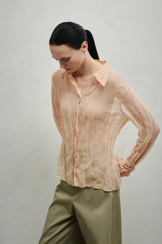 Camicia Goffrata Organza Nude