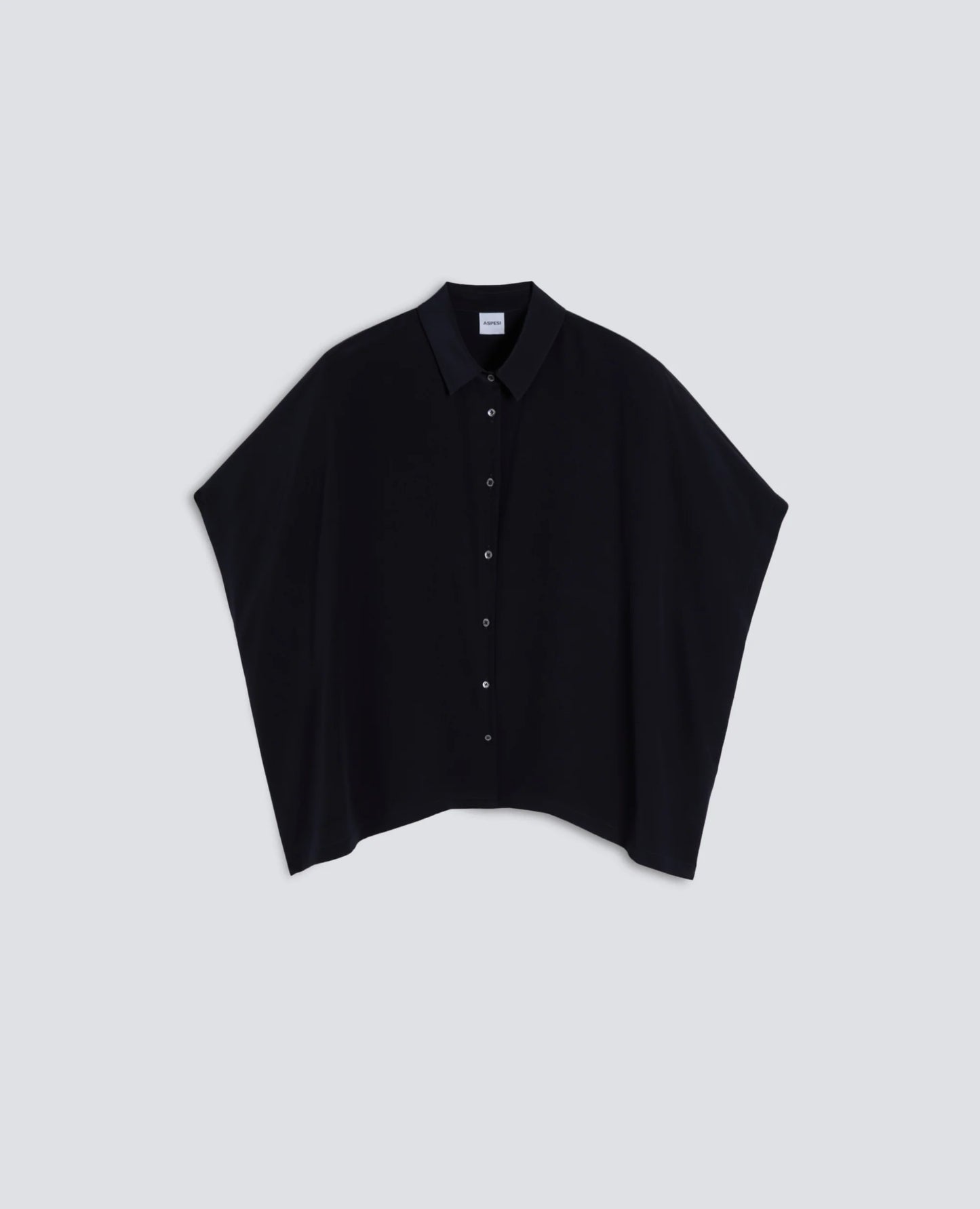 Camicia Manica Corta Seta Nera