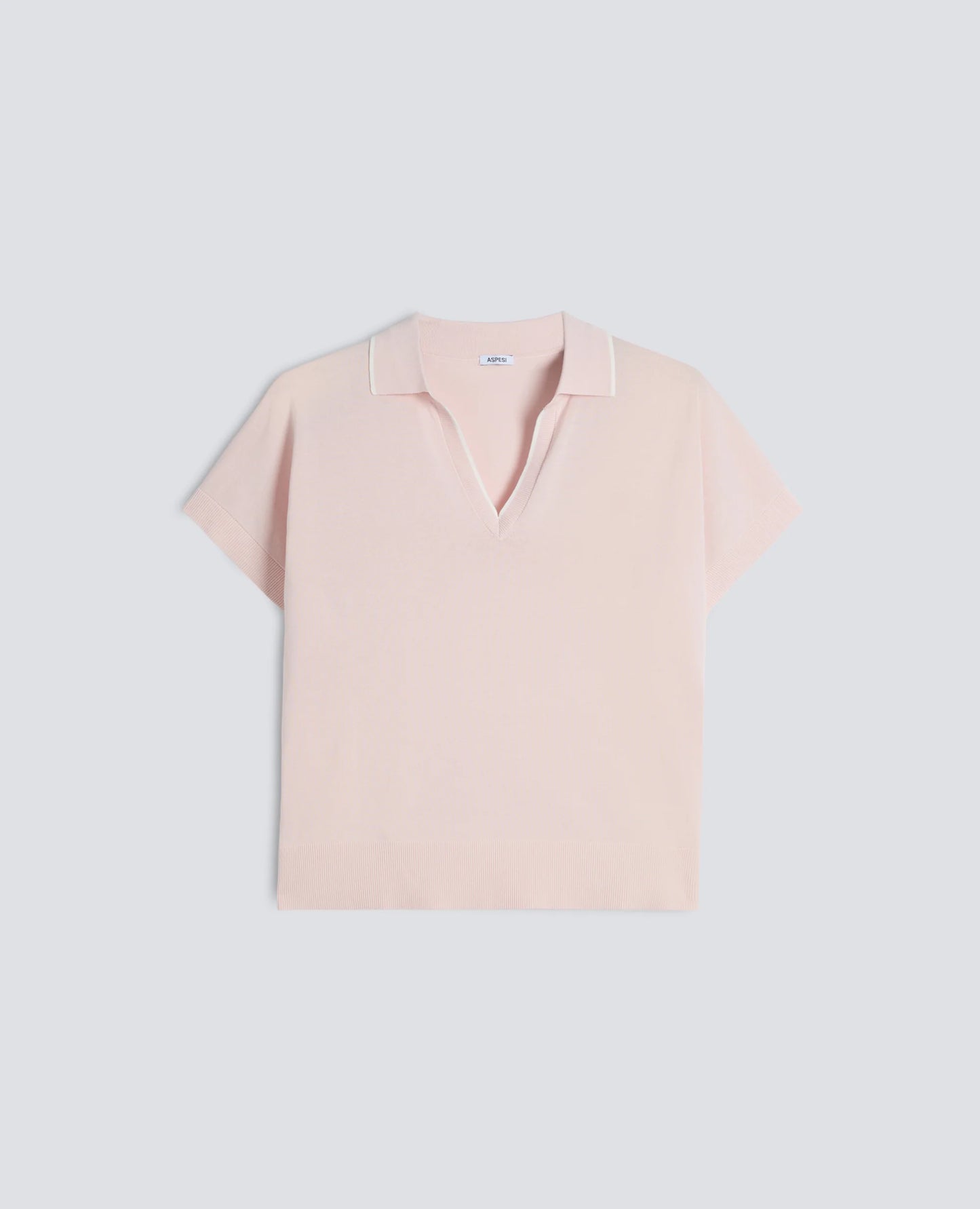 T-Shirt Scollo V Cotone Rosa