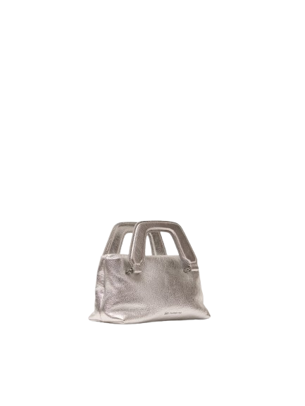 Mini Bag Nappa Crackle Argento