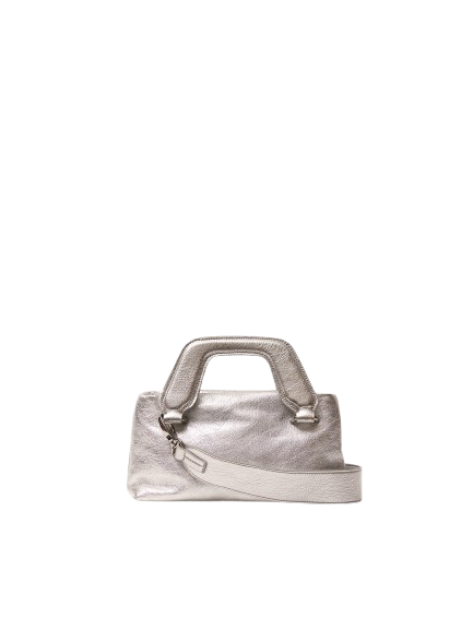 Mini Bag Nappa Crackle Argento