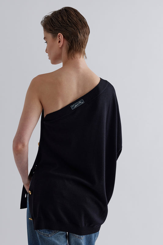 Cardigan Asimmetrico Nero