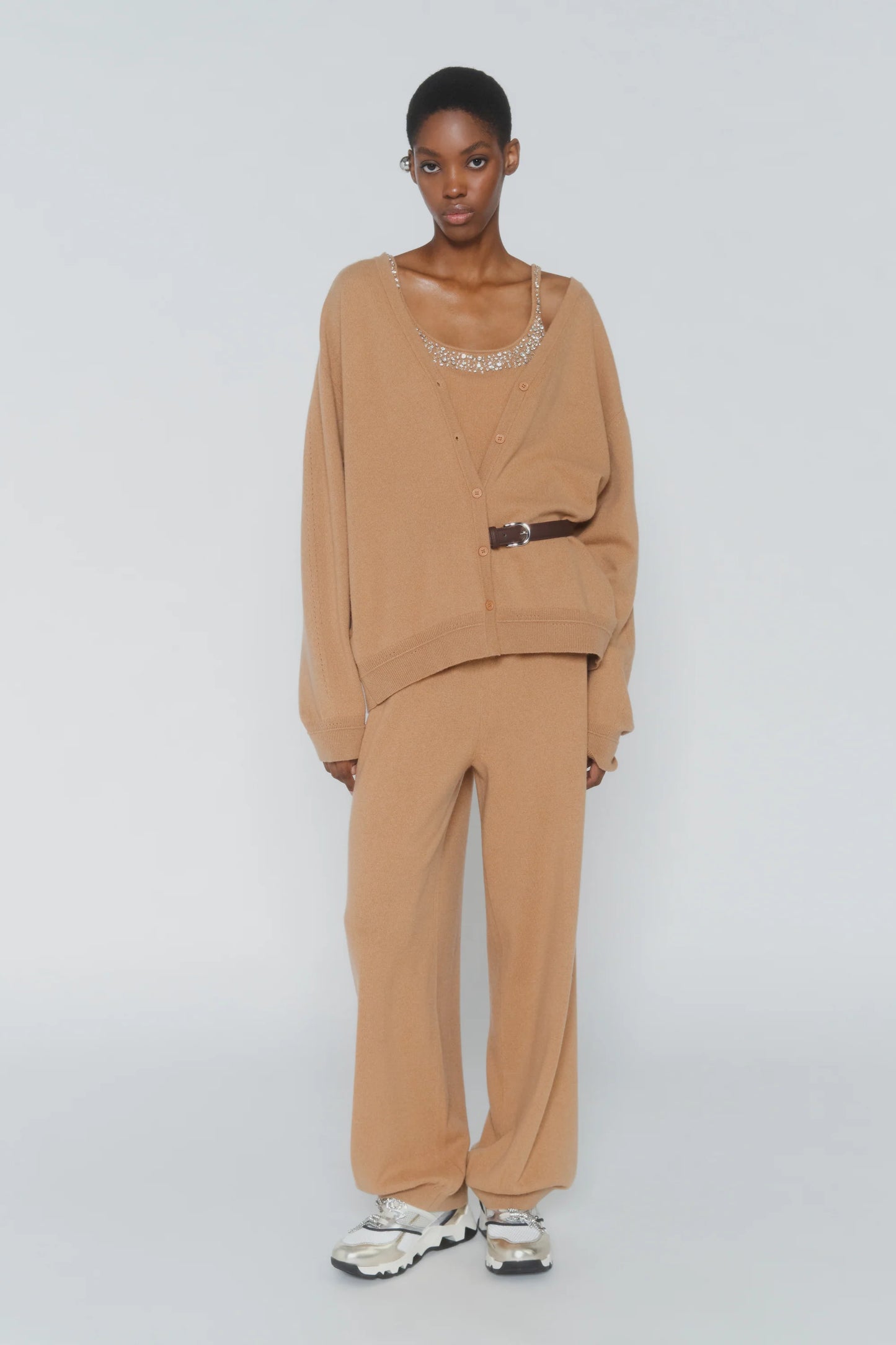 Cardigan Lana/Cachemire Cammello