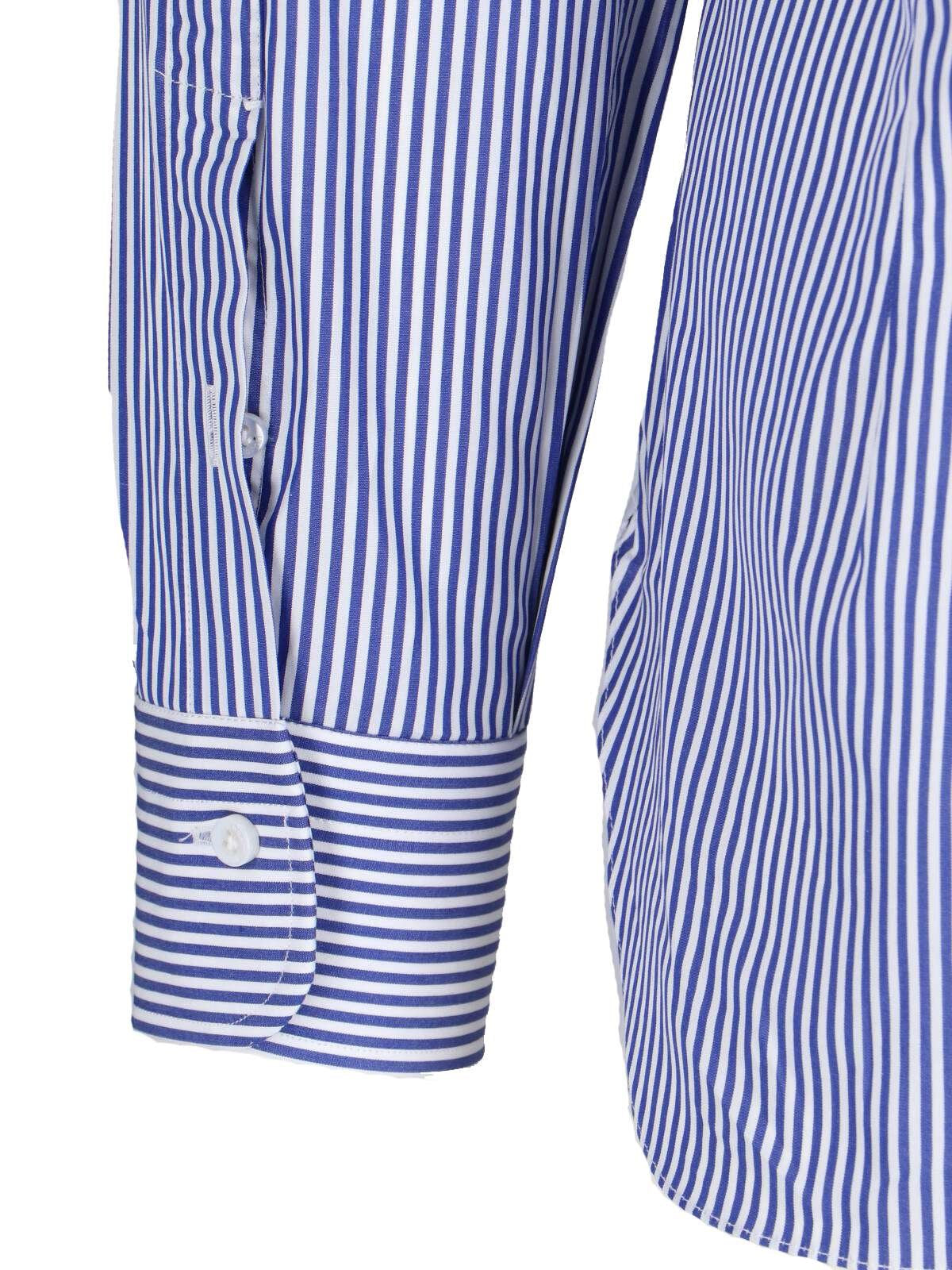 Camicia Classica Popeline Bacchettata Blu