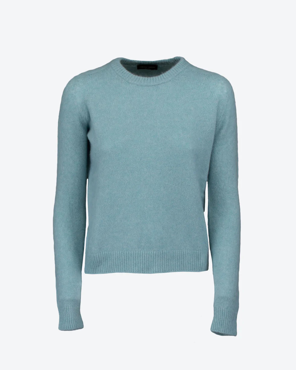 Maglione Girocollo Cachemire Seta Celeste