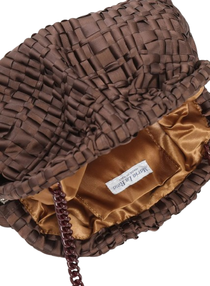 Clutch Satin Marrone