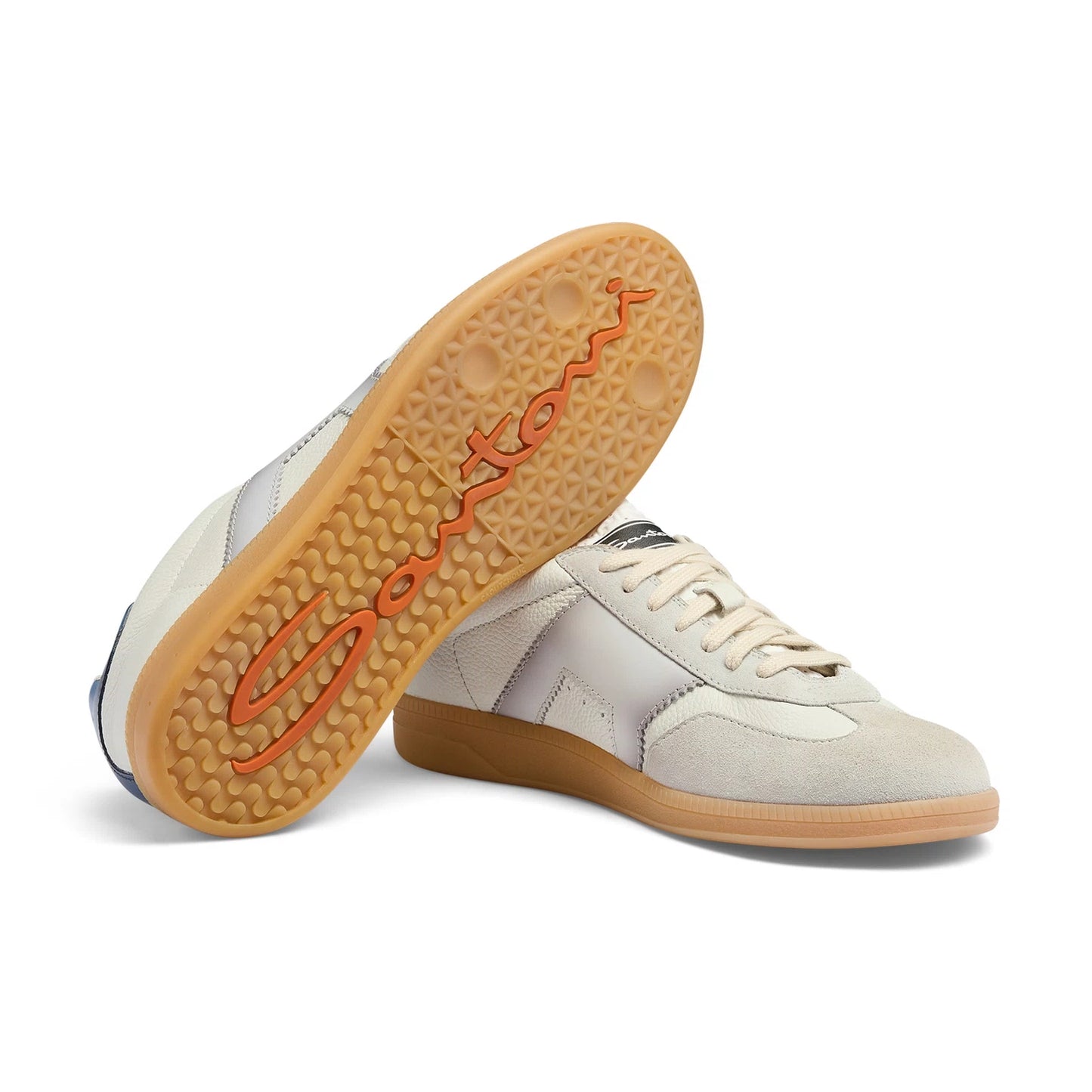 Sneaker DBS Pelle Bianca Dettaglio Blu