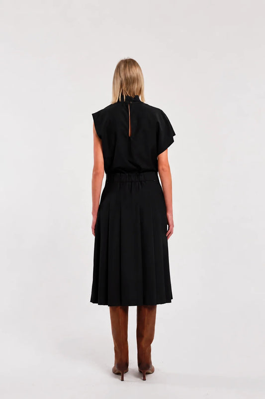 Top Smanicato Lana Nero