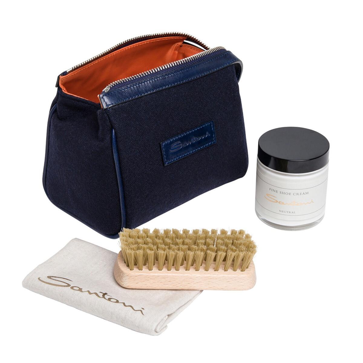 Kit con Crema, Panno, Spazzola e Pouch in Lana