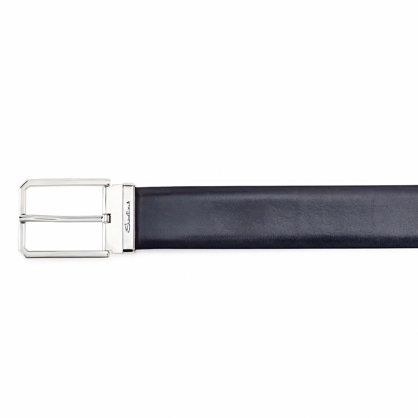 Cintura in Pelle Spazzolata Blu