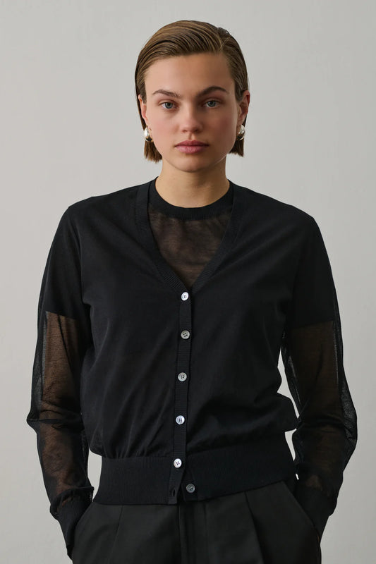 Cardigan Trasparente Nero