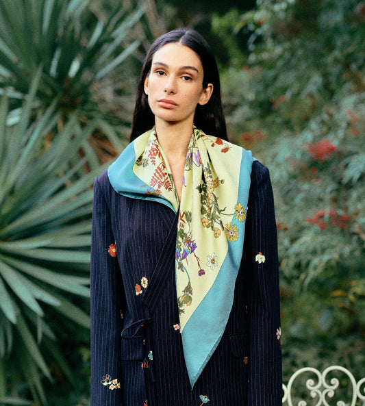 Foulard Grande Twill Seta Celeste