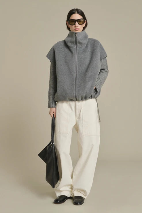Cappotto Smanicato Lana Grigio