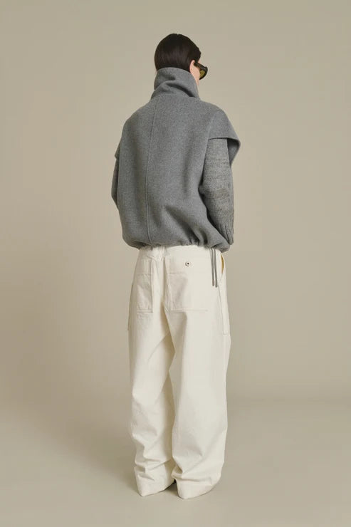 Cappotto Smanicato Lana Grigio