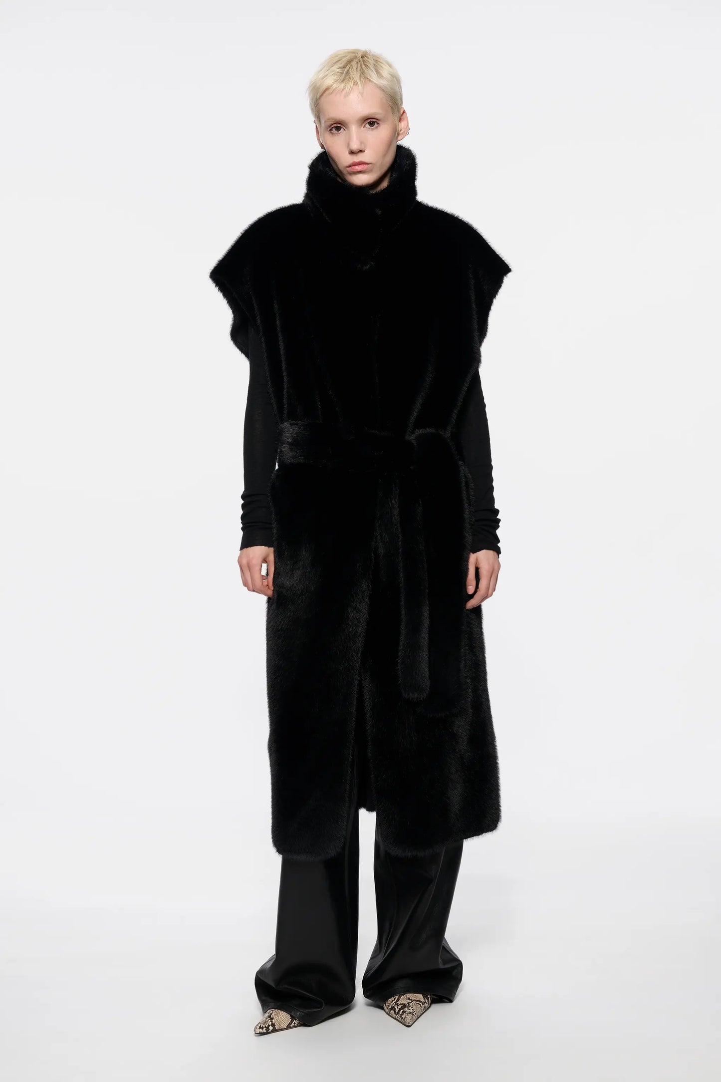 Gilet Lungo Double Nero