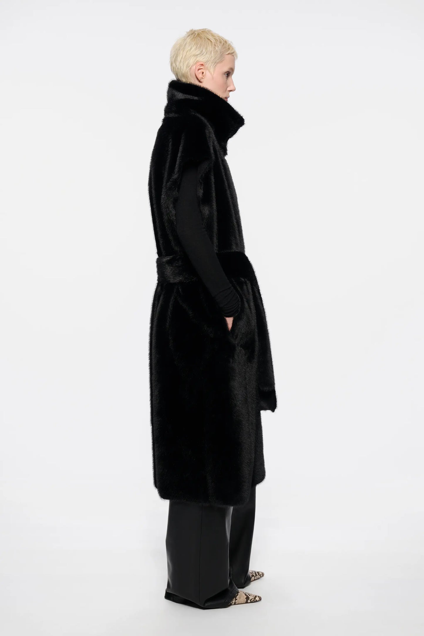 Gilet Lungo Double Nero