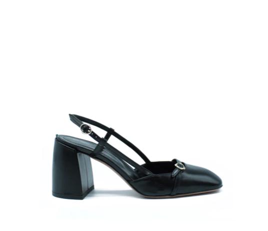 Slingback Pelle Nera