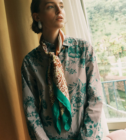 Foulard Twill Seta Marrone
