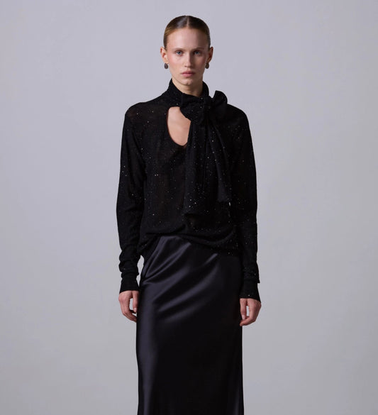 Maglia Micro Paillettes Nera