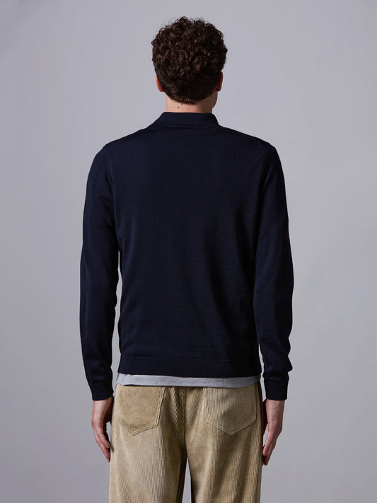 Polo Manica Lunga Blu Navy