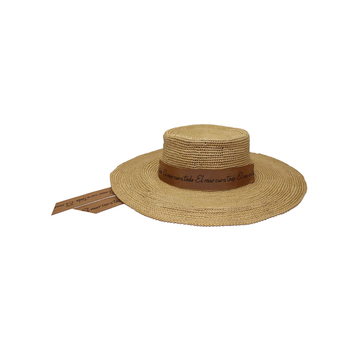 Cappello Rafia Natural Fiocco Marrone