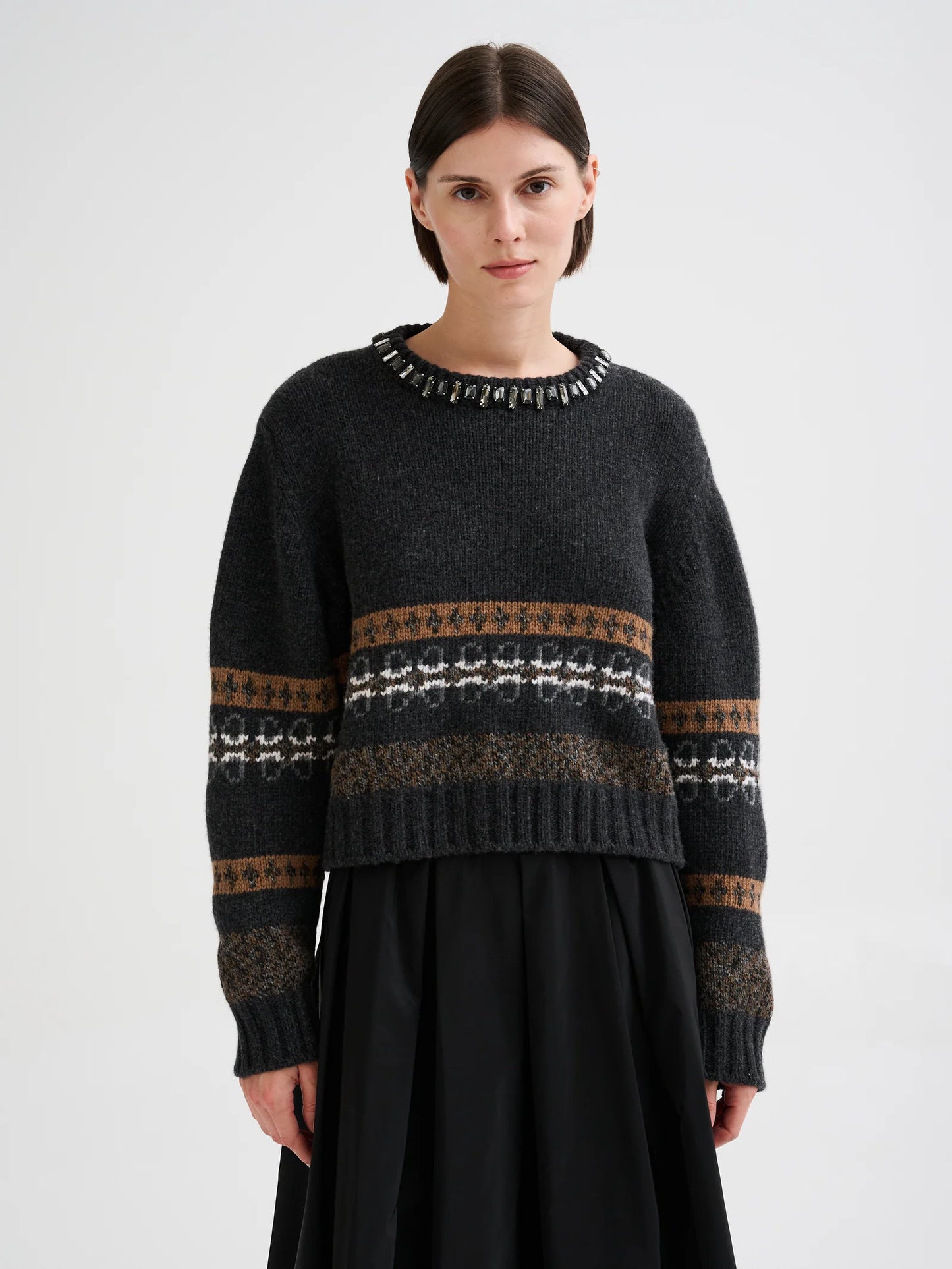 Maglione Boxi Jacquard Decorazioni  Pietra