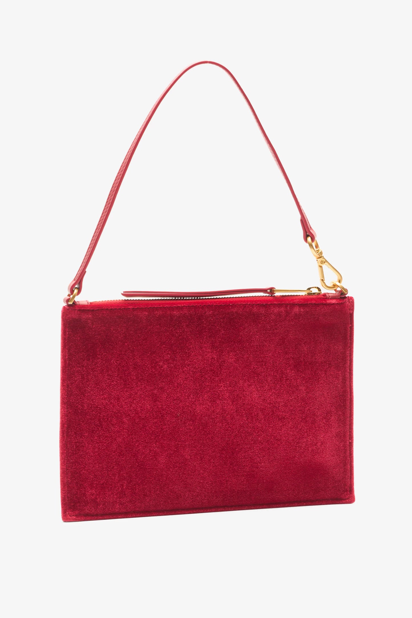Pochette Flat in Velluto  Rosso