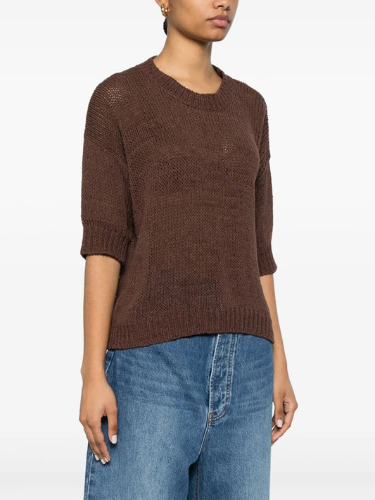 Maglia Boxy Cotone Marrone
