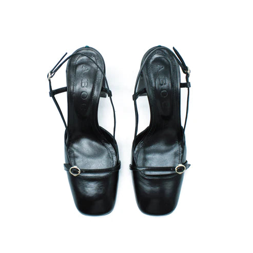 Slingback Pelle Nera